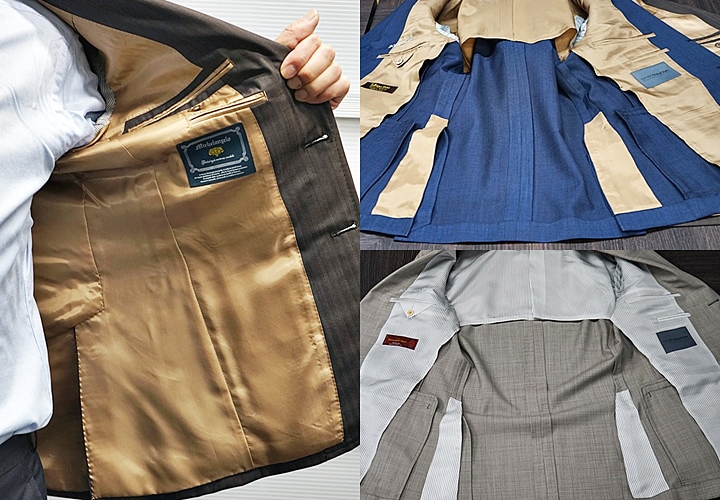 より軽く涼しく！人気の「半裏仕様」(左)通常のジャケット(右)半裏仕様