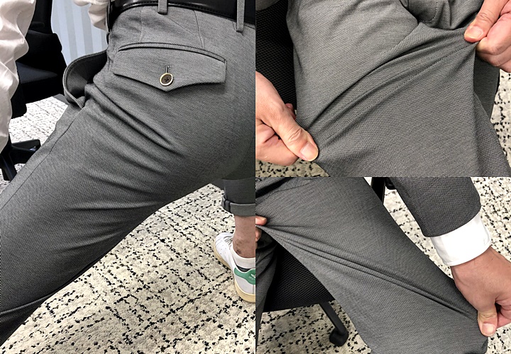 メンズセットアップスーツ,ストレッチ性,パンツ