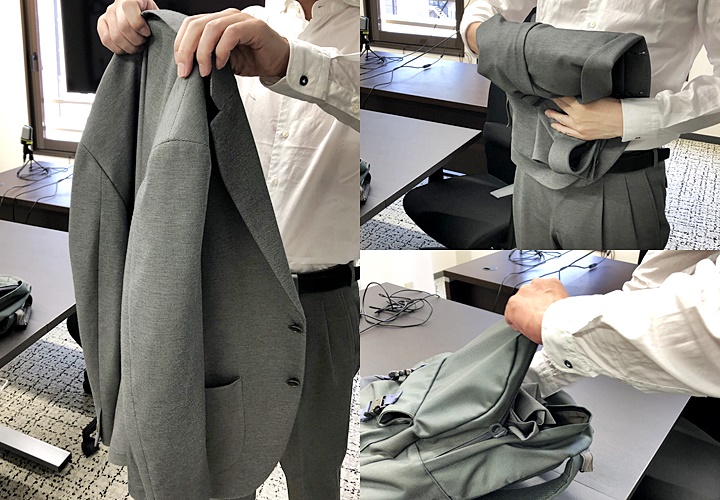 メンズセットアップ,コンパクトに持ち運び可能